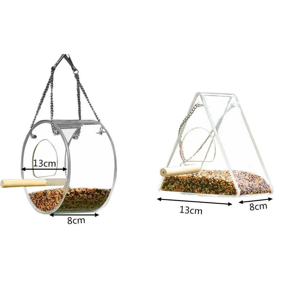 Parrot Lovebird Canary Aviary Transparent Window Outdoor Bird Feeder For Birds Feeding Container For Food Pigeon Pet Supplies