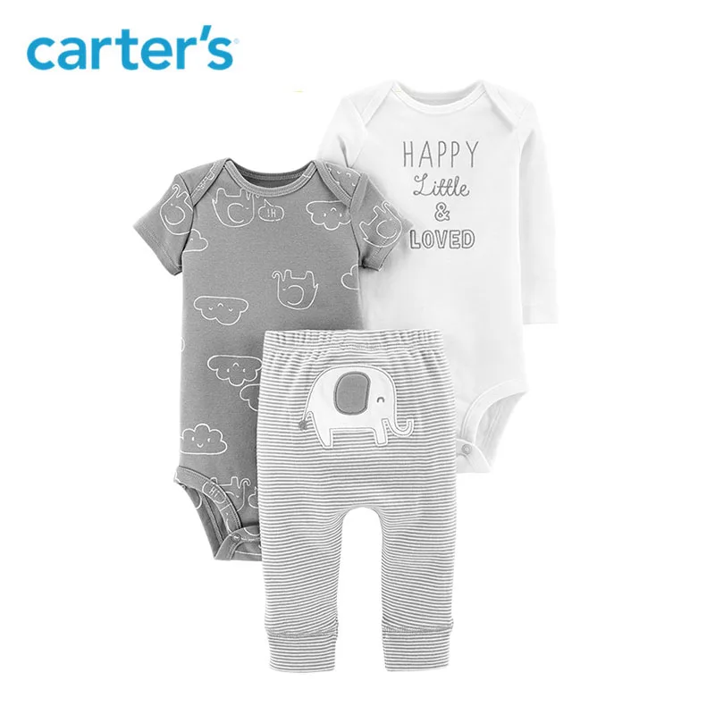 Carter/'s Cute 3 Piece Set Bodysuits /& Trousers /'Little Guy/'