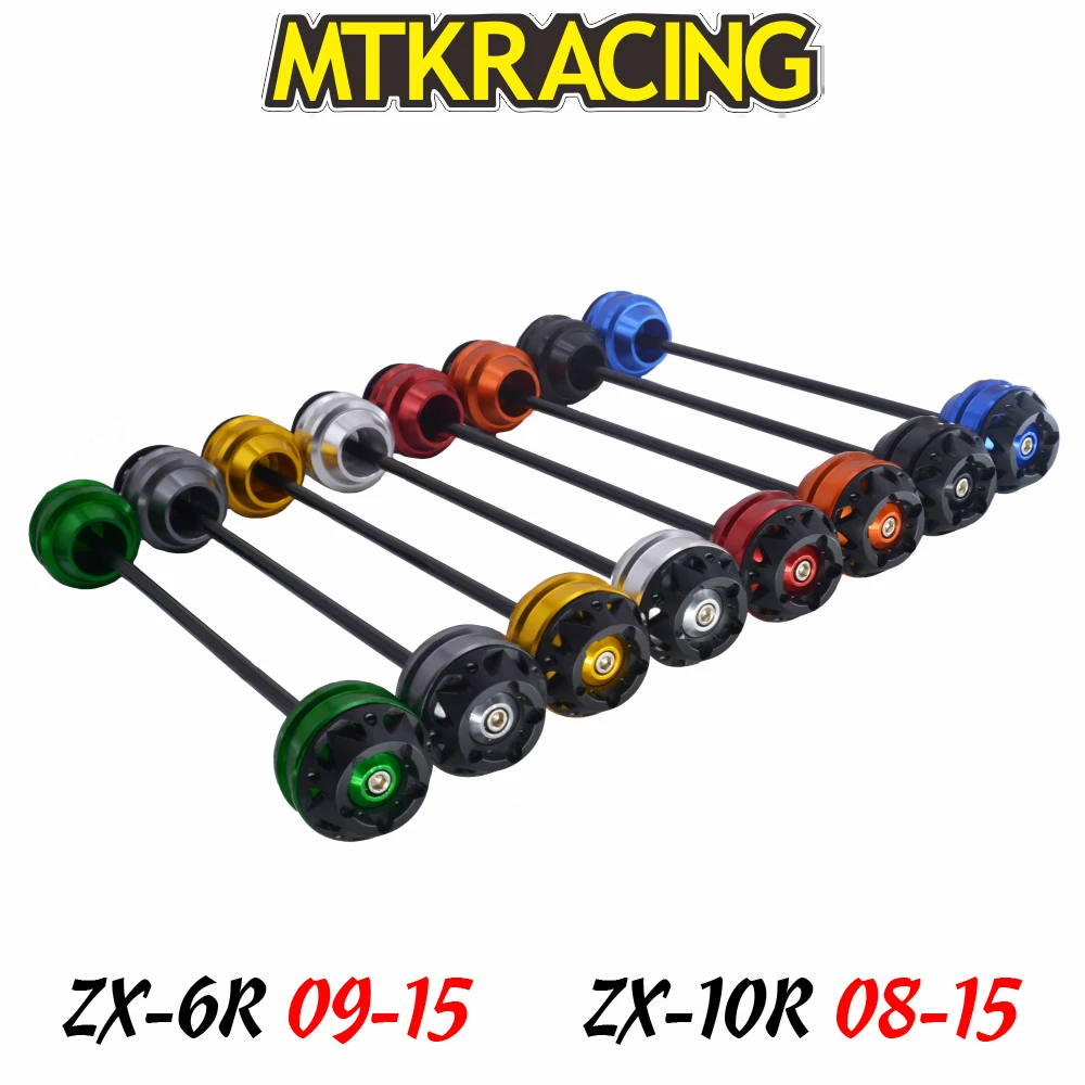

MTKRACING For Kawasaki zx-10r ZX10R 2008-2015 CNC Motorcycle Front rear wheel Axle Slider shock absorber Falling Protection