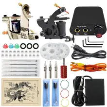 Besta 2 комплект машина татуировки Книги по искусству с ручками иглы черный Мощность единиц татуировки инструмент Наборы