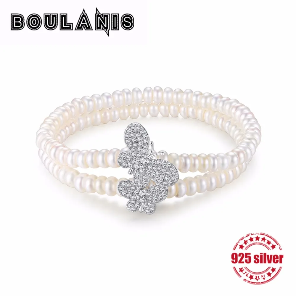 

BOULANIS S925 Sterling Silver Bracelet Natural Pearl Personality Stylish Cute Temperament Modeling High Jewelry 2018 New Style