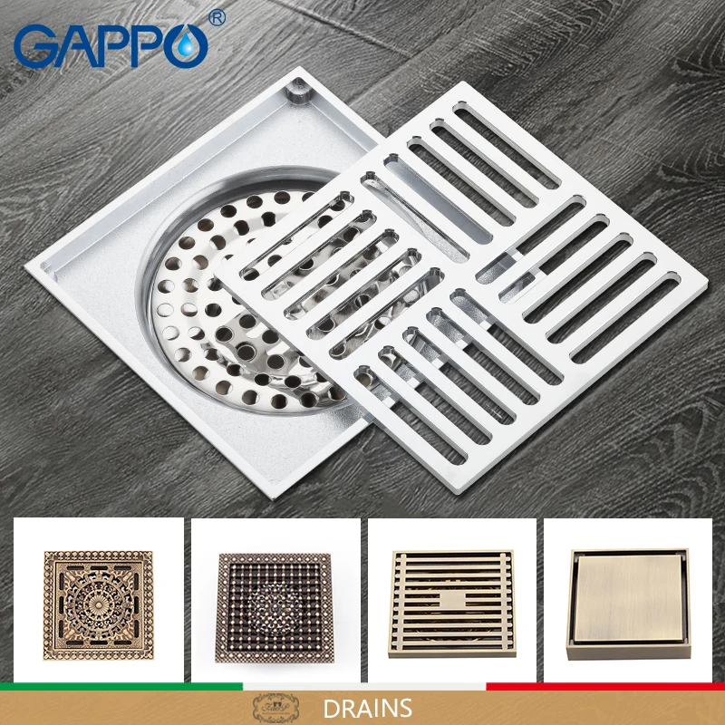 GAPPO Drains bathroom floor drain shower floor cover antique brass
