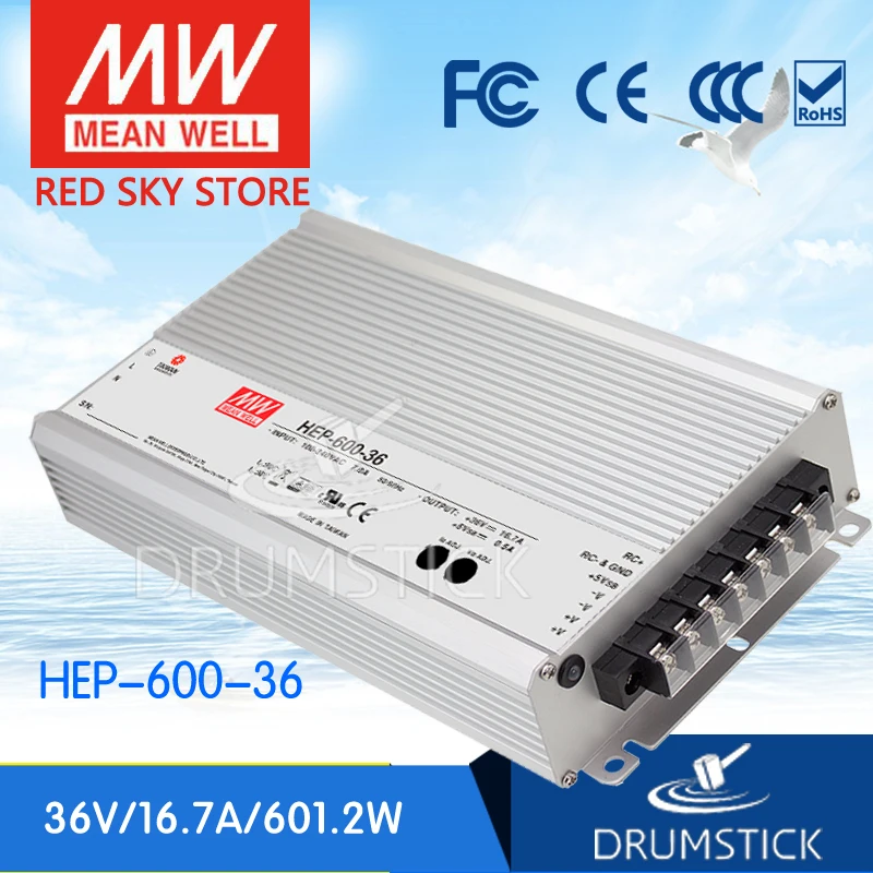 

MEAN WELL HEP-600-36 36V 16.7A meanwell HEP-600 36V 601.2W Single Output Switching Power Supply [Real6]