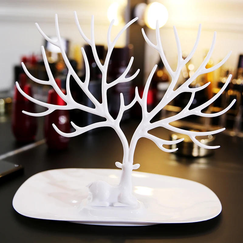  M Plastics Creative Jewelry Deer Tree Stand Display Organizer Necklace Ring Earring Holder Jewelry 