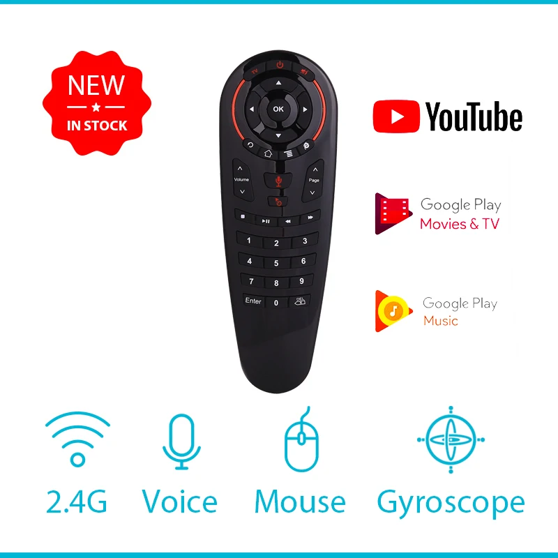 

G30 Voice Remote Control 2.4G Wireless Air Mouse Microphone Gyroscope IR Learning for Android Tv Box for x96max pk G20S