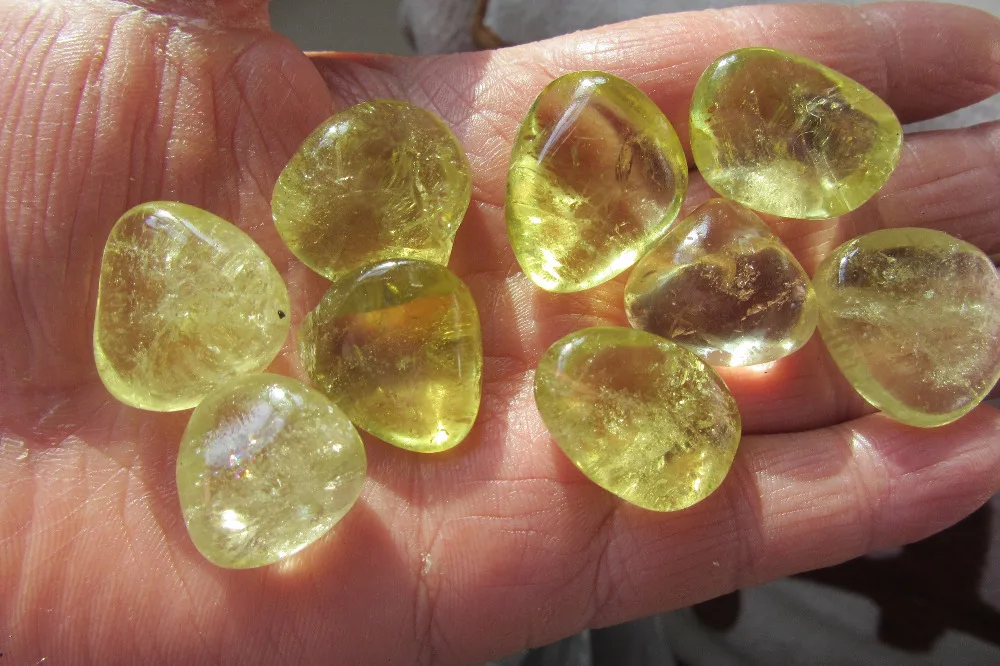 

9pcs NATURAL CITRINE original stone Larger Particles Quartz Crystal Specime