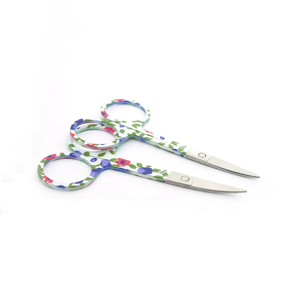 KIMAXCOLA 2 шт. Professional Blue Nail Scissor Маникюр для ногтей бровей нос ресниц ножницы для кутикулы изогнутые макияж инструменты