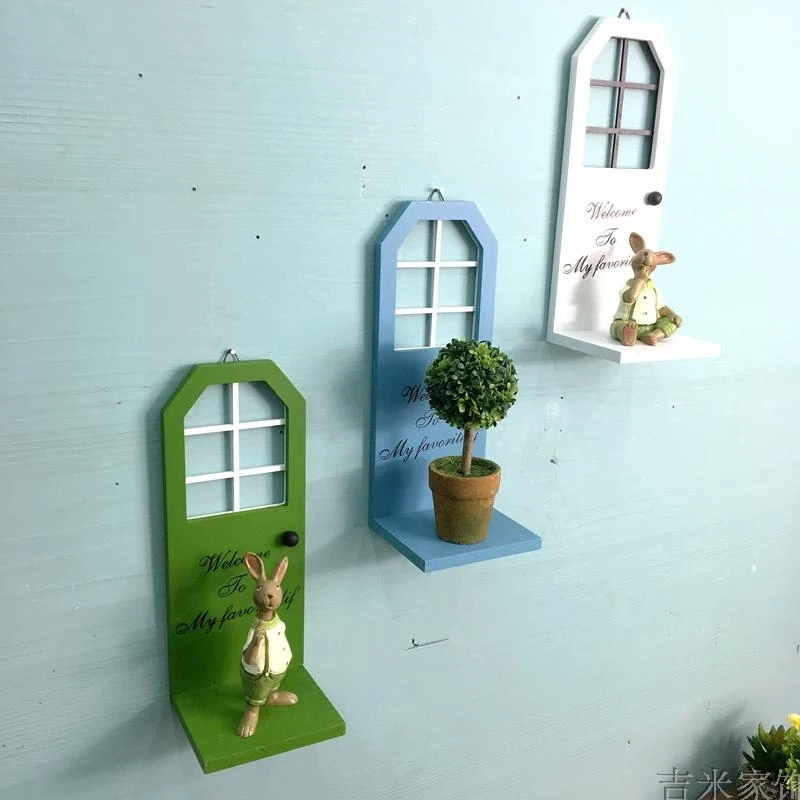 

zakka Korean retro rustic wood rustic pot rack storage box garden home decor decorative wall miscellaneous