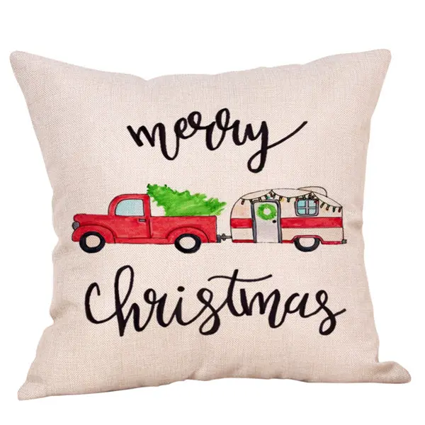 Navidad Merry Christmas наволочка для подушки льняная с принтом рождественской елки наволочка для дивана автомобиля декоративная для дома - Цвет: 16