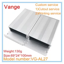 1 шт./лот, серебристый Пескоструйный алюминиевый корпус 6063-T5 алюминиевый корпус diy чехол 69*24*100 мм для gps-трекера