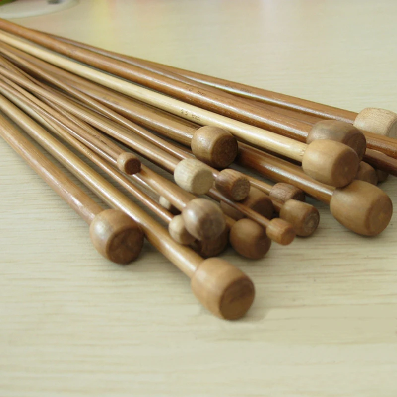 

14.2" 36cm Carbonized Bamboo Weaving Needles, Single Pointed Bamboo Needle Bamboo Knitting Needle Set