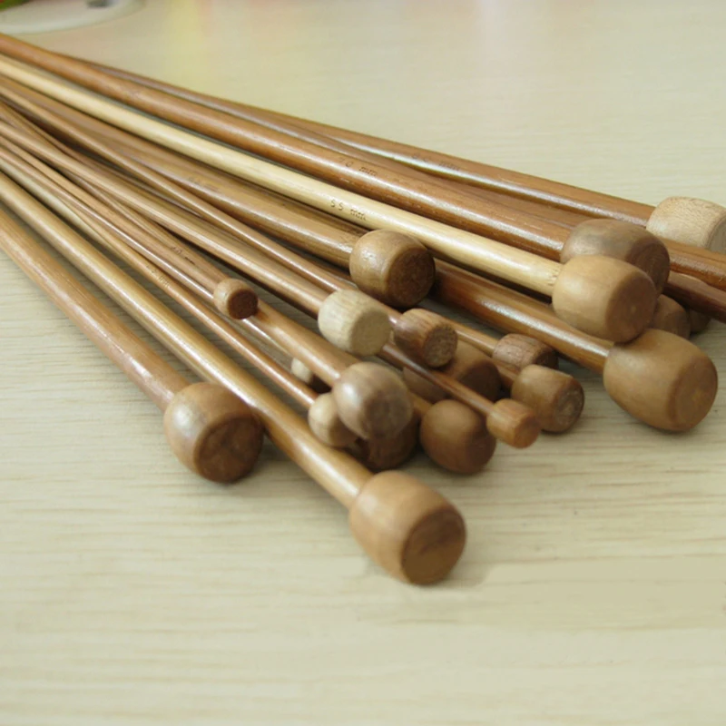 3 Bamboo Knitting Needles Set Carbonized Bamboo Knitting Needles Wooden Single