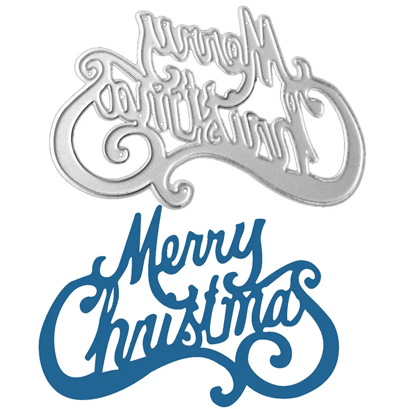 

Merry Christmas Metal Cutting Dies for Scrapbooking DIY Album Embossing Folder Paper Card Maker Template Decor Stencils Craft