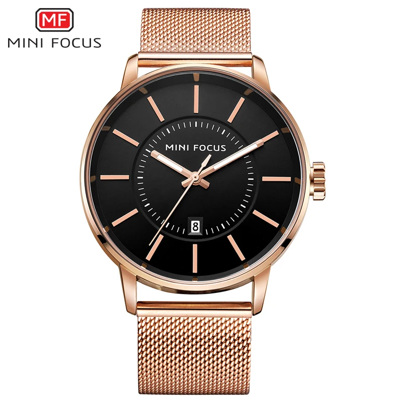 

Men Dress Watches Fashion Luxury Brand Top Mens Wristwatches Mesh Rose Gold Black Male Quartz Watch Man Sport Waterproof Clock