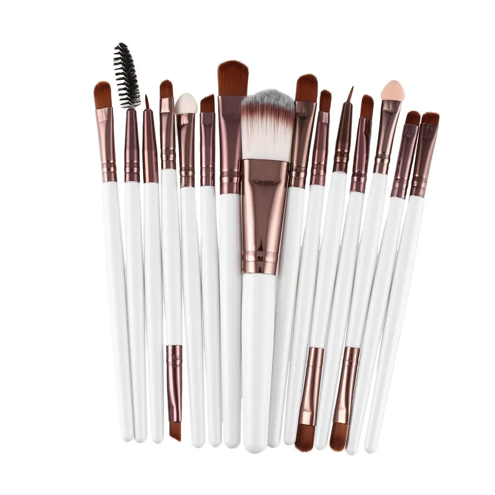 15Pcs Kit Makeup Brushes Set Eyelash Lip Foundation Powder Eye Shadow Brow Eyeliner Cosmetic Make Up 3