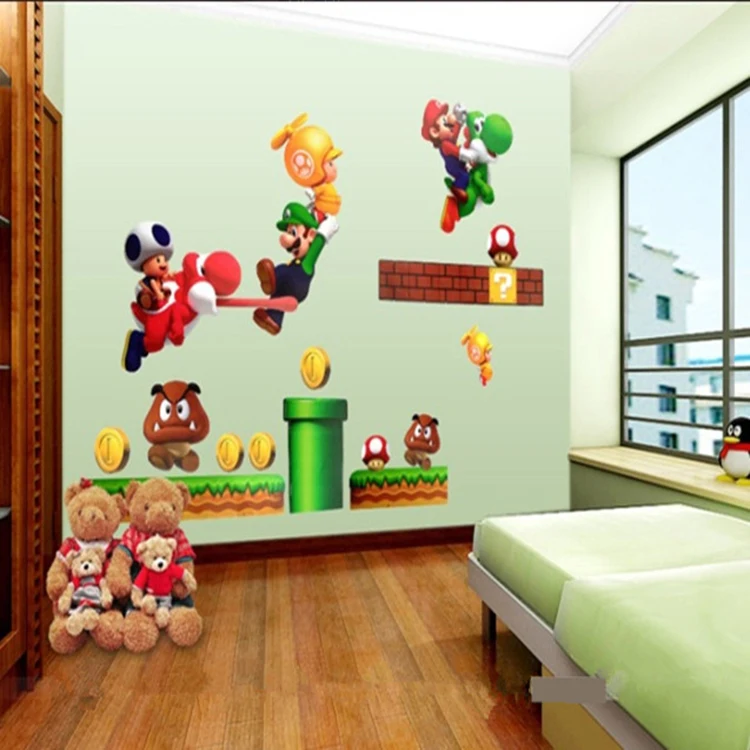 Super Mario Brothers Kids Room Decor Cartoon Child S Wall Super Mario Brothers Kids Room Decor Cartoon Child S Wall Stickers In From Home Garden On Aliexpress Alibaba Group