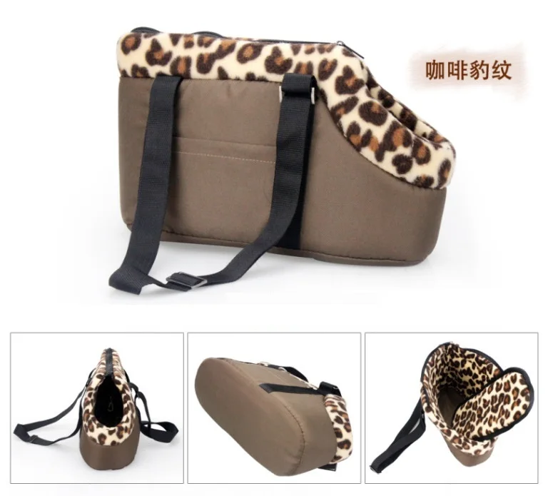 Pet Cats Carrier Bag Leopard Dots Printed Small Dog Bag Handbag Pet Carrier Travel Carrying Handbag