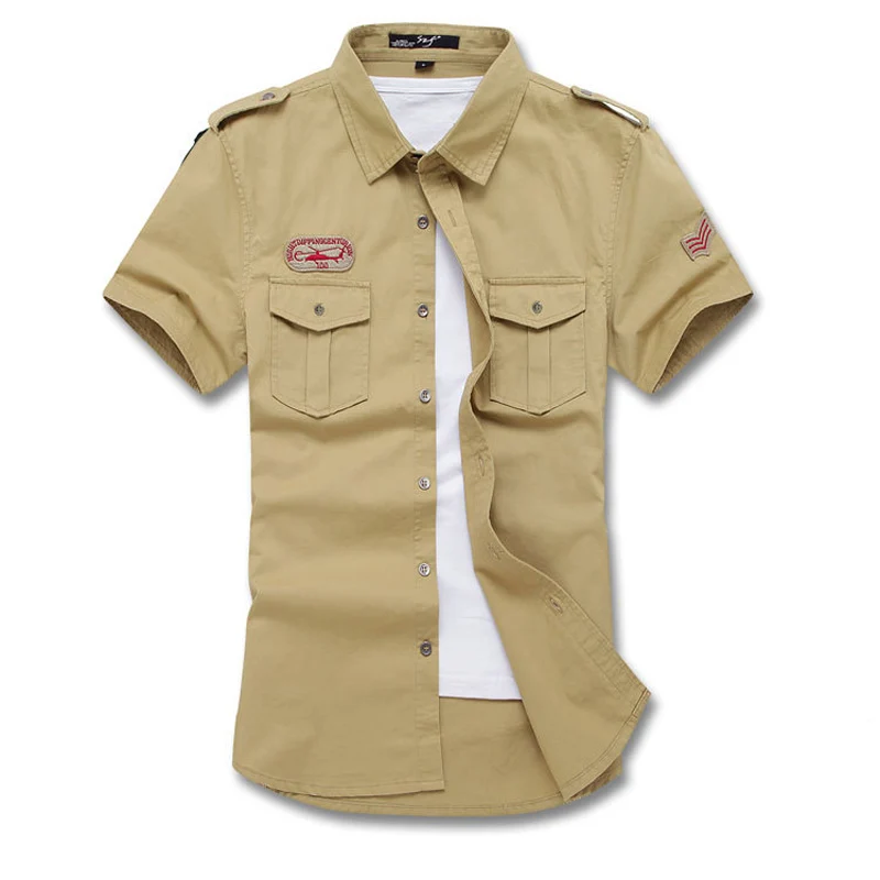 DIMUSI летние мужские карго рубашки мужские повседневные армейские с коротким рукавом хлопковые мужские рубашки в деловом стиле рубашка брендовая одежда 6XL, TA055