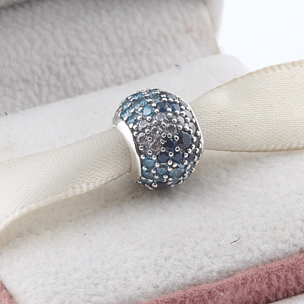

ZMZY New Original 925 Sterling Silver Charms Mixed Blue CZ Crystal Beads fit Pandora Bracelet for Women Jewelry Gift