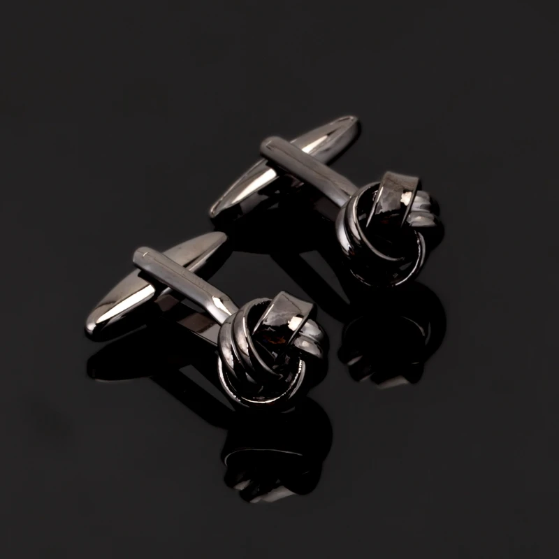 High quality Black Knot Cufflinks Gun Black Copper twist Design Best