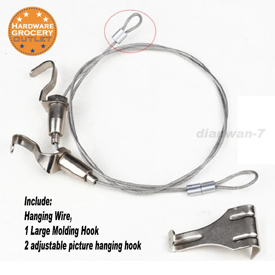 Stainless Steel Exhibition Gallery Hook Picture Display Wall Cable Home Hanger 