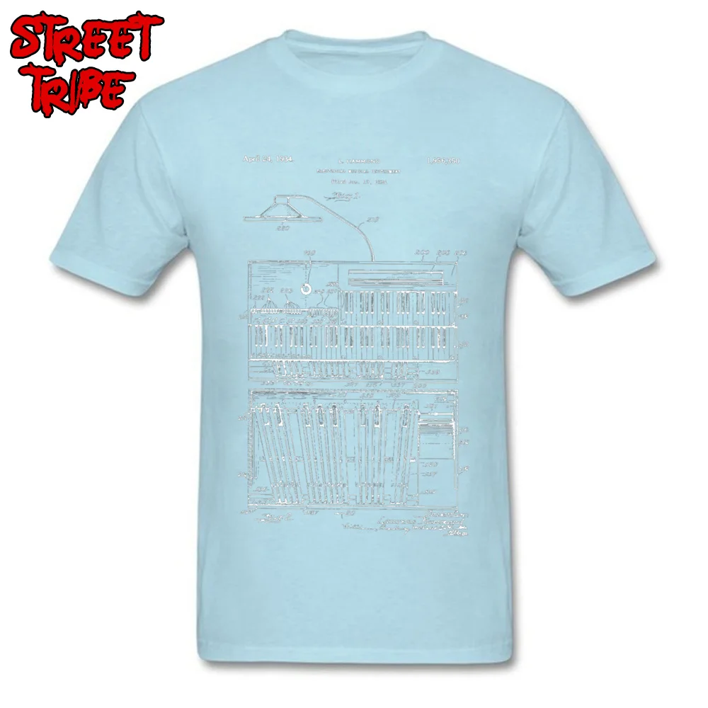 Design Casual Short Sleeve Tops Tees NEW YEAR DAY Round Collar Cotton Fabric Young T Shirts Casual T-Shirt Wholesale 1934 Hammond Organ Patent Art s -4291 light