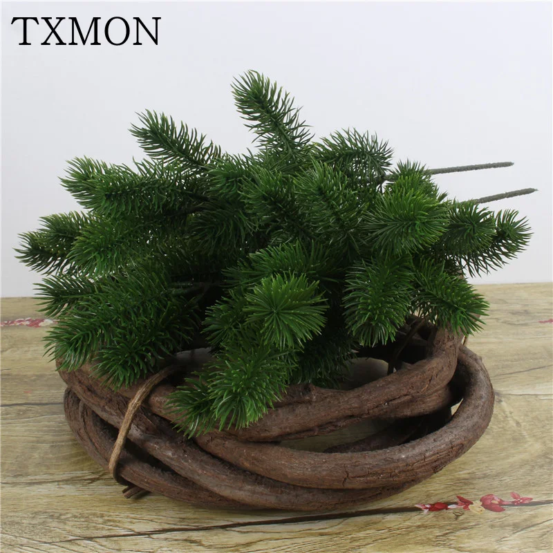 

DIY Pastic Artificial Flowers Fake Plants Pine Branches For Christmas Home Party Decoration 45cm