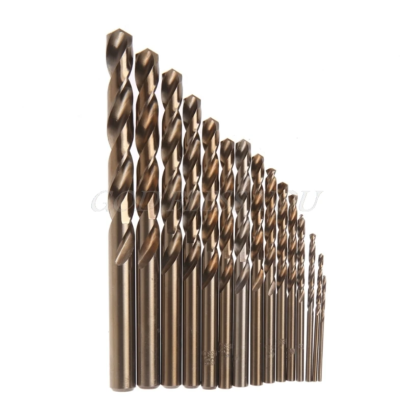 

15Pcs High Speed Steel M35 HSS Cobalt Twist Drill Bit Set 1.5-10mm Power Tools