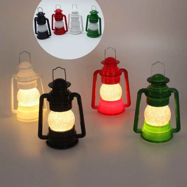 Us 11 08 Led Light Up Hanging Rustic Old Fashioned Lantern Battery Operated Warm White Lighting Christmas Decor Plastic Storm In Lanterns