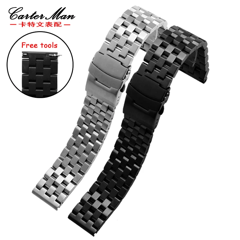 Nueva correa de reloj de acero inoxidable de alta calidad 20mm 22mm para Samsung classic Gear S2 S3 | Ticwatch smart watch pulsera herramientas gratis|steel watchband|stainless steel watchbandwatches bracelet - AliExpress