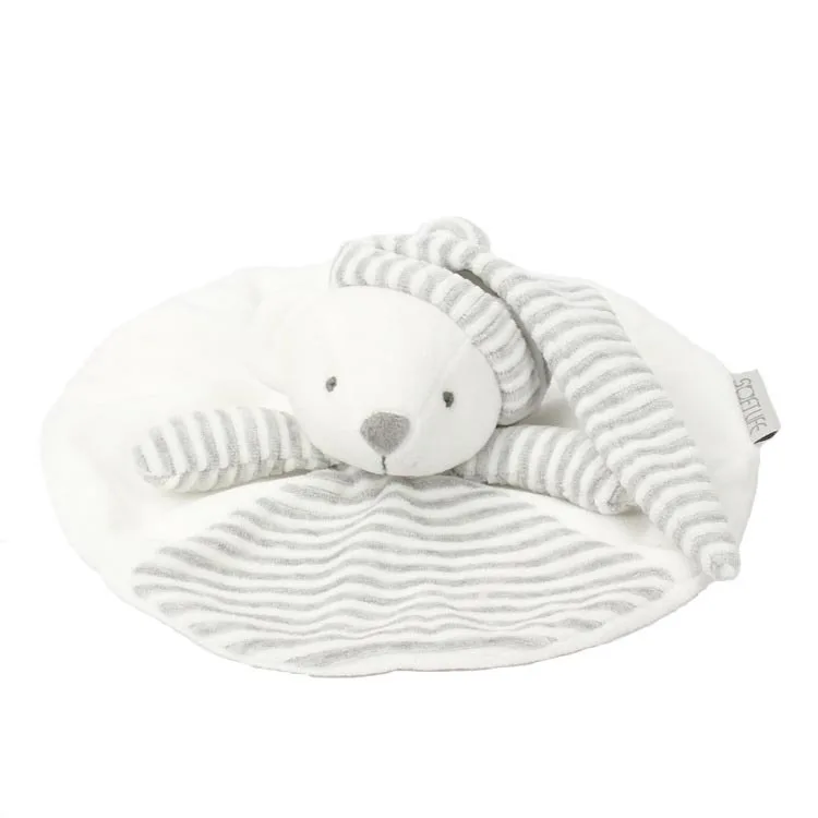 

Cute Bear Infant Baby Care Soft Towels With Bear Toy Gray Round Appease Towels Doll Baby Plush Toy