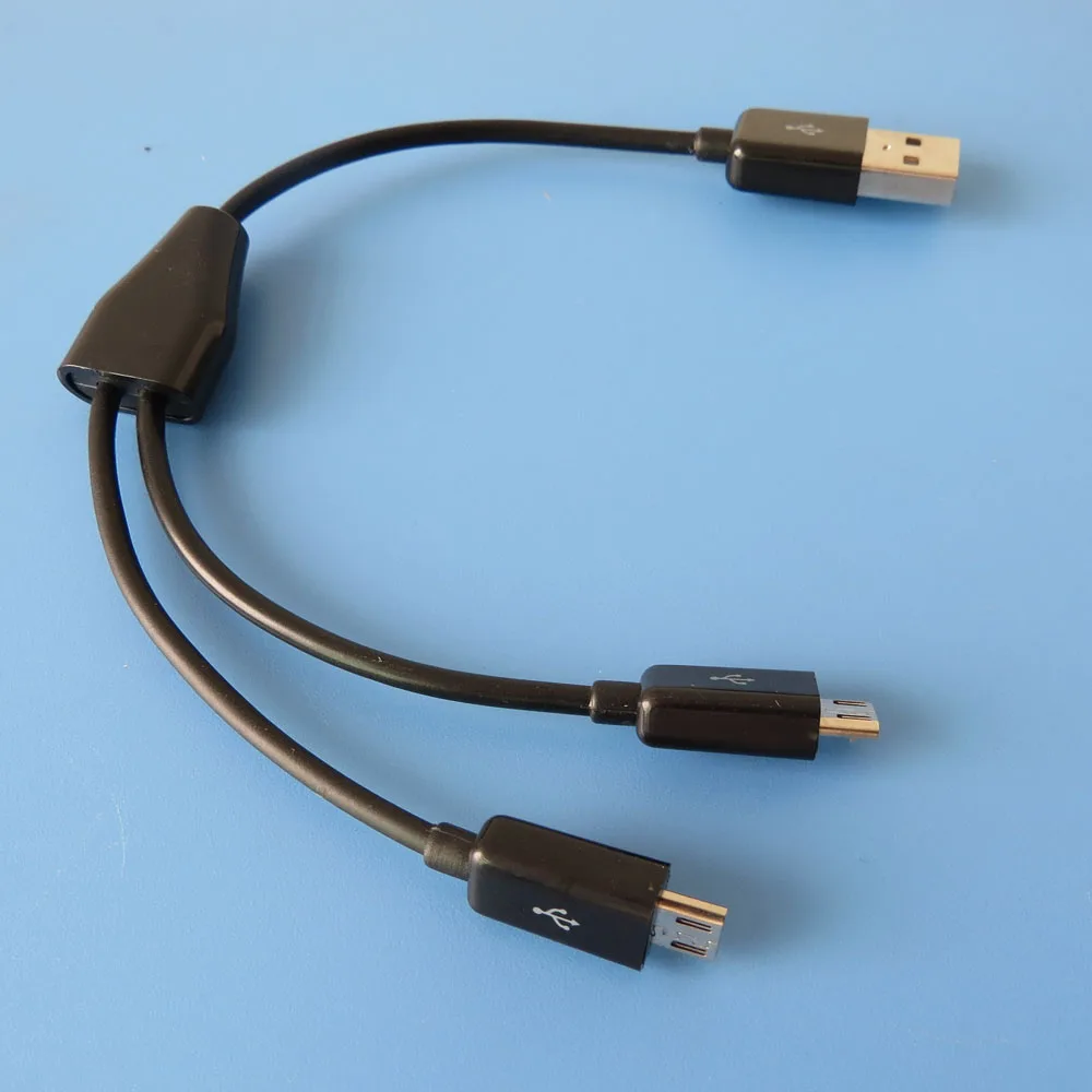 20 см двойной разветвитель микро-usb кабель мощность 2 Micro USB устройств