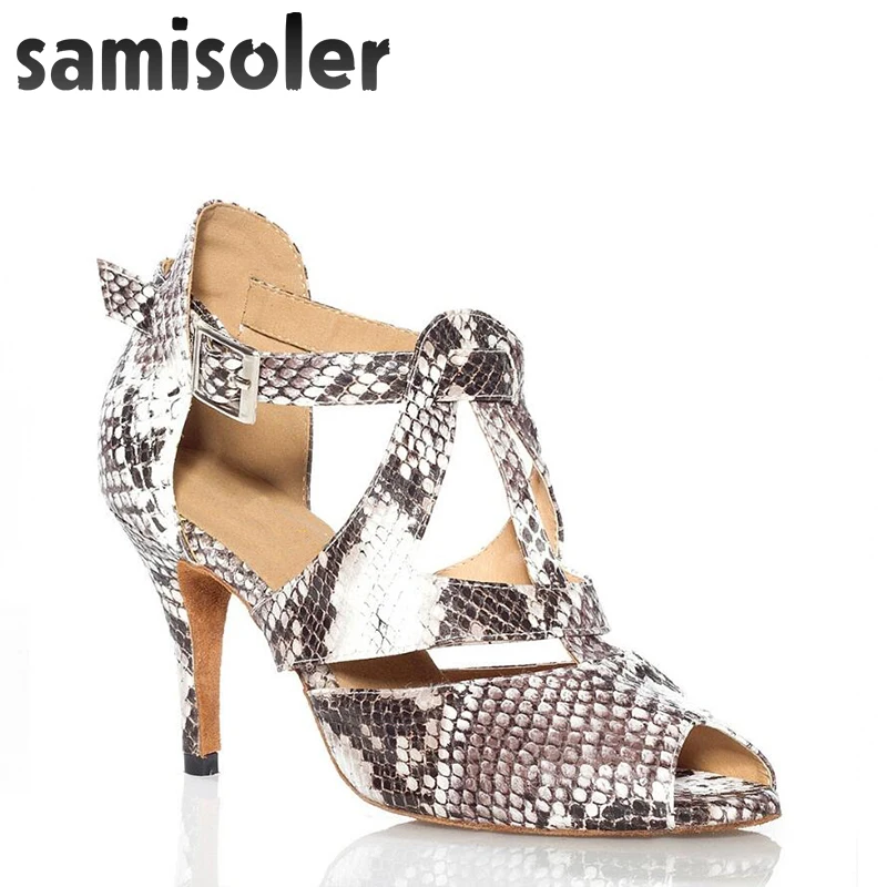 

Samisoler Yellow/Silver Women's Ballroom Party Latin Soft bottom shoes Professional Dancing Shoes Bule /Whie texture Satin