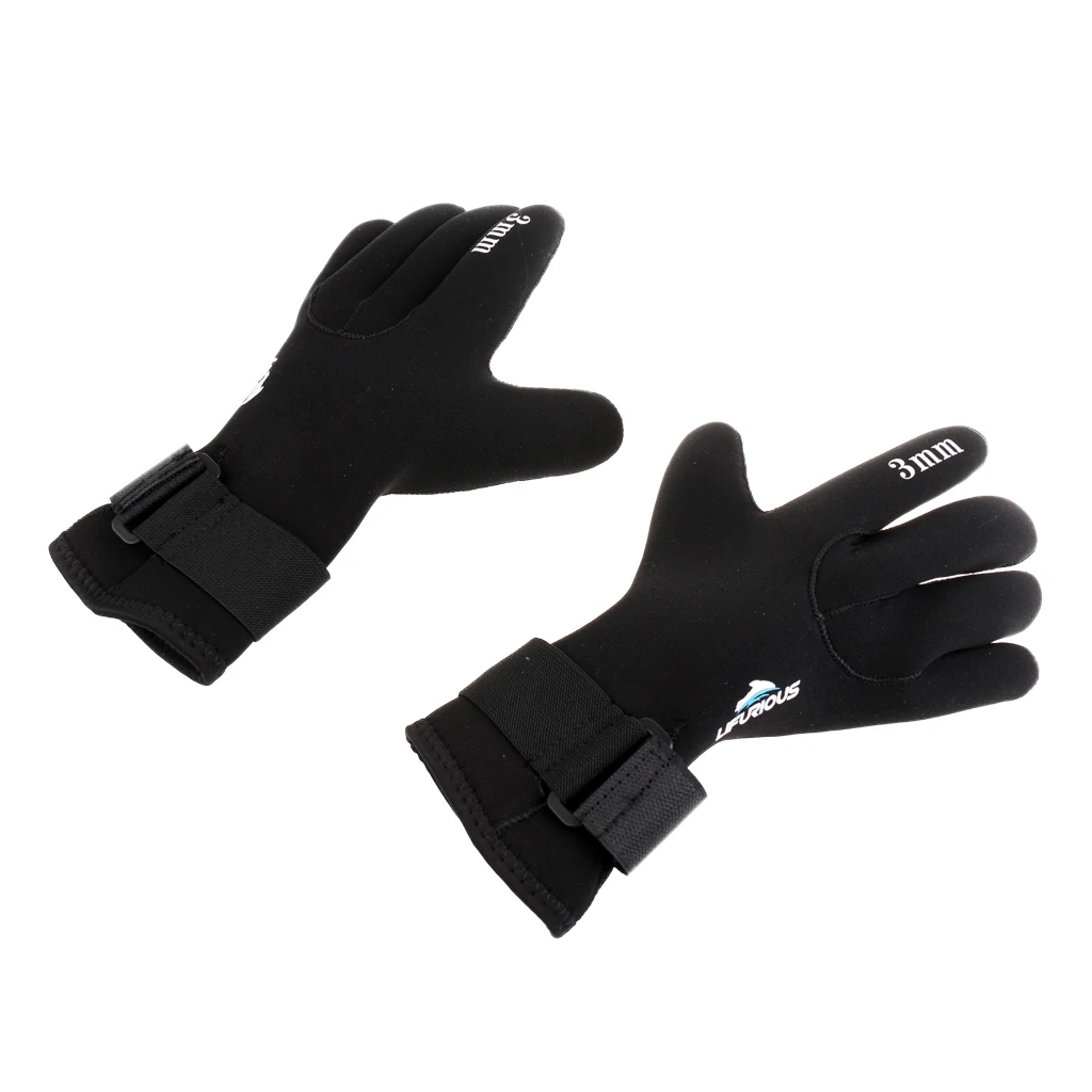 

3mm Neoprene Diving Gloves Scuba Spearfishing Snorkeling kayak Wetsuit Full Fingered Kayaking Gloves Size S-XL Black