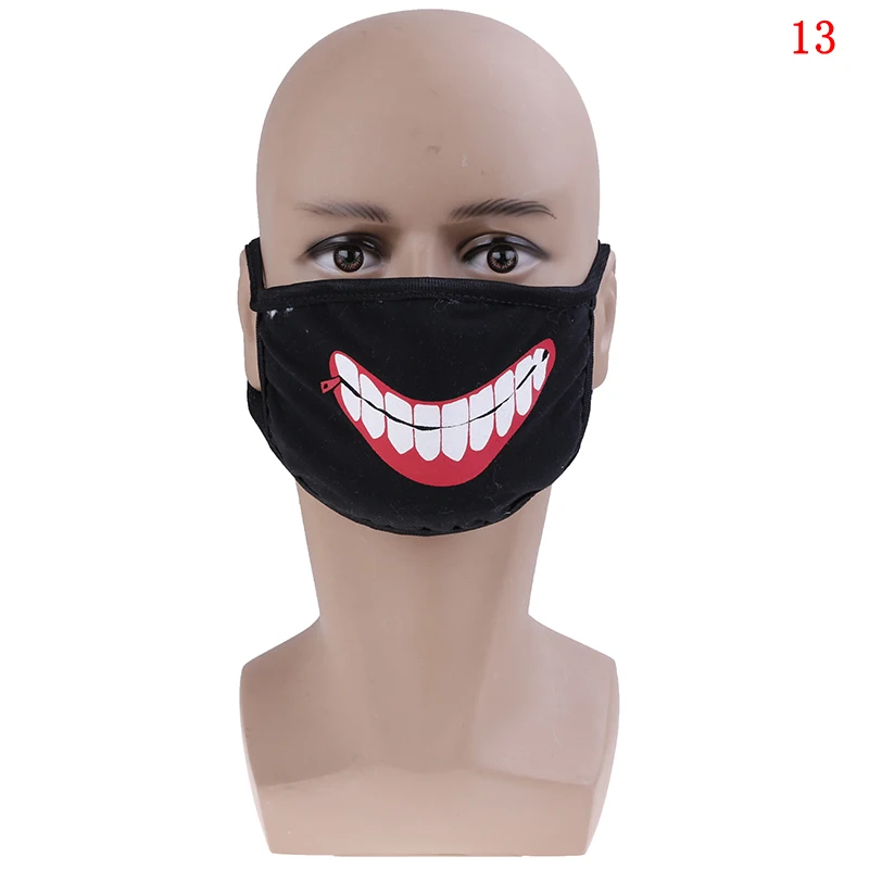 1 шт. 13 видов стилей Антибактериальная Пылезащитная маска смайлик унисекс мультфильм Смешные зубы буквы рот хлопок половина рот маска