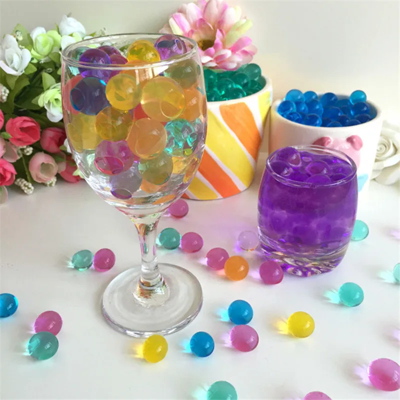 5 bags(500pcs)Crystal Soil Hydrogel Gel Polymer Water Beads Flower/Wedding/Decoration Maison Growing Water Balls Big Home Decor