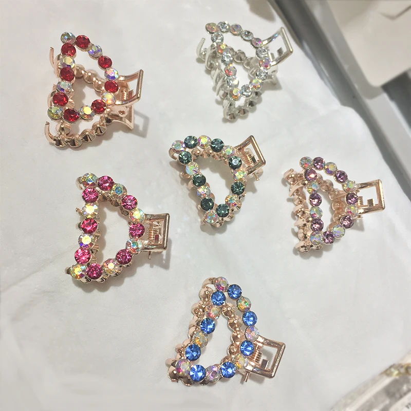 

Fashion hot ladies mixed color rhinestone hair clip crab clip simple models full rhinestone girl hair clip hair accessories