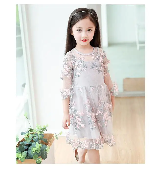 

Flower girl fancy dress baby girl summer elegant princess dress for birthday party evening costume for a girl 5 pcs/lot