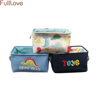 

40*28*22cm Dinosaur Embroidered Storage Basket for Toys Clothes Organizer Sundries Container 2018 Home Organization & Storage
