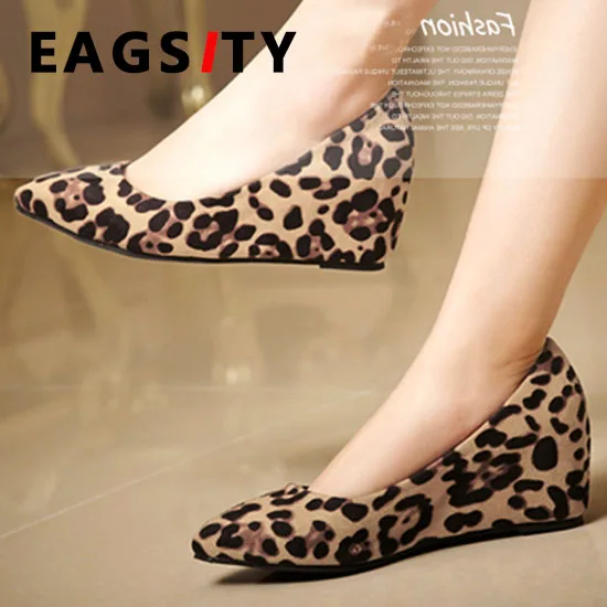 wedges leopard print