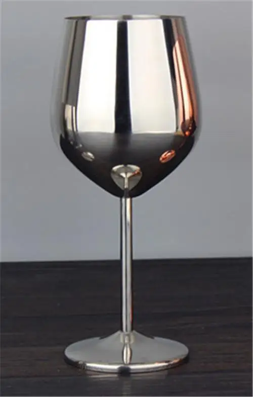 Aiee блестящая металлическая флейта для шампанского, креативная нержавеющая сталь для свадьбы, бокал для вина, Рюмка для коньяка, бокал для бара - Цвет: 500ml
