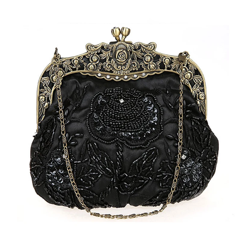 2019 New Vintage Beaded Evening Bag Embroidered Bag Diamond Sequined Clutch Hand Bag Bride Bag Free Shipping 2019 New Vintage Beaded Evening Bag Embroidered Bag Diamond Sequined Clutch Hand Bag Bride Bag Free Shipping
