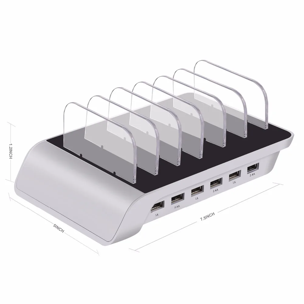 جديد phonese النقال حامل الاكسسوارات 5 فولت usb الشحن حوض محطة متعدد الميناء 6-ports الهواتف أقراص شاحن لفون باد