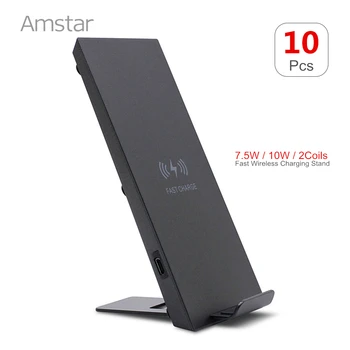 

10pcs/lot Amstar Qi Wireless Charger for iPhone XS XR X 8 Plus 10W Fast Wireless Charging Pad for Samsung Galaxy S9 S8 Note9 8