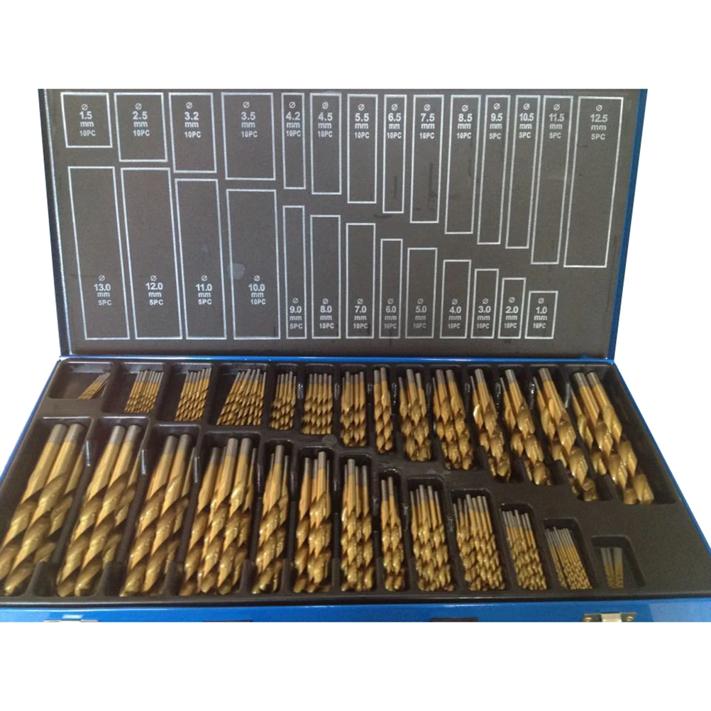

230pcs Drill Bit Set Mental Wood HSS Titanium Coating Twist Drill Bits Kit Saw Wood Tools