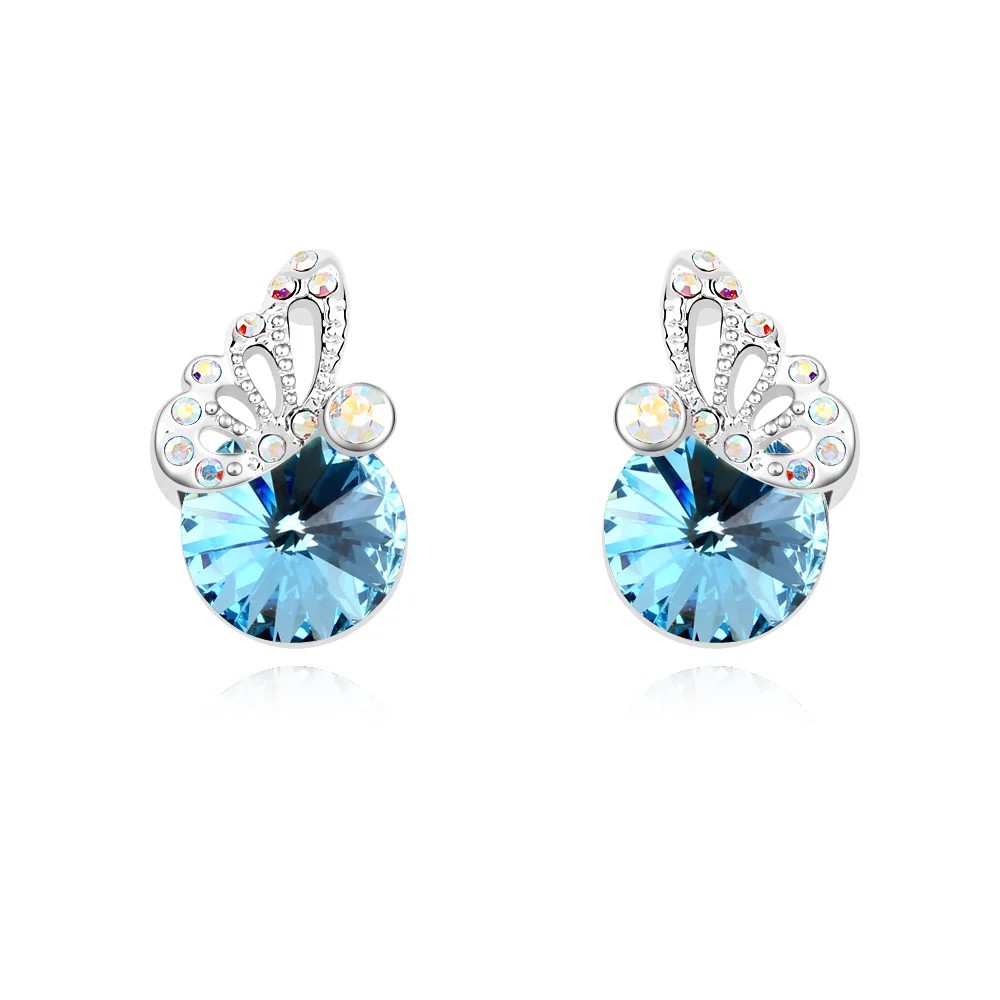 

Baffin Cute Crystal Butterfly Stud Earrings For Women Party Accessories Pendientes Made With Austria Elements