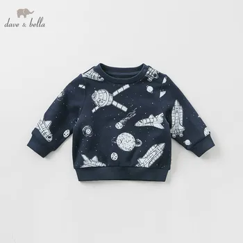 

DB10166 dave bella spring baby T-shirt children long sleeve tops infant toddler high quality tops kids lovely tees