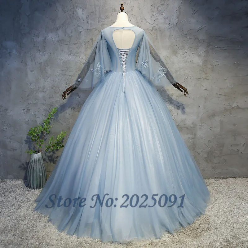 Лидер продаж синий Бальные платья кружева аппликации бисером бальное платье длинное платье для выпускного вечера Пышное Платье сладкий 16 платье светится в течение 15 лет