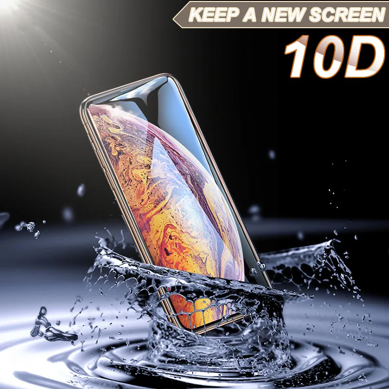 10D защитное стекло против отпечатков пальцев для iPhone X XR XS max защита экрана полное покрытие стекло для iPhone 7 6 6S 8 Plus пленка