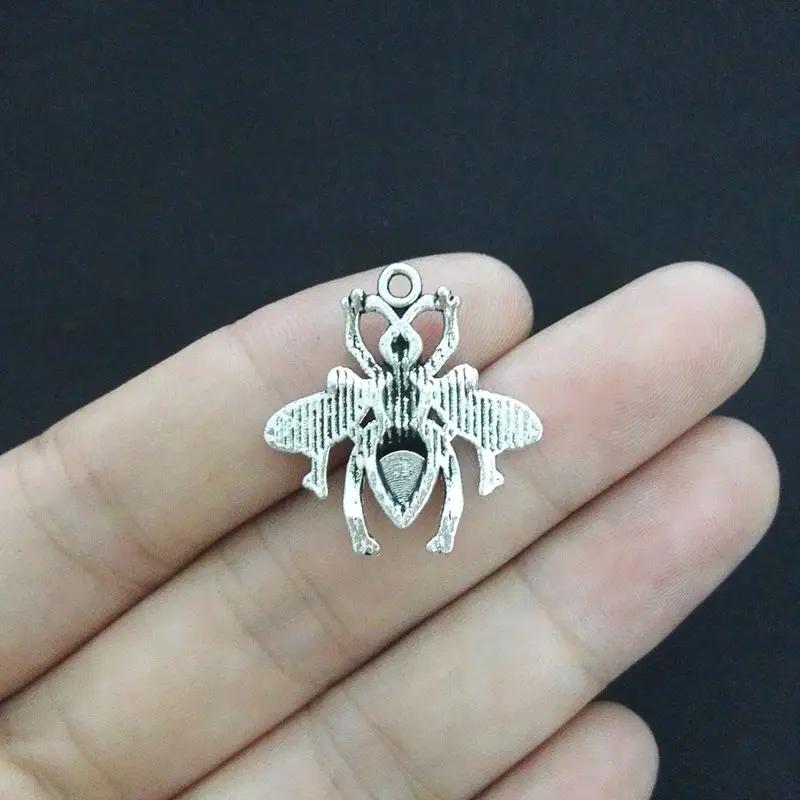 20 шт античные серебряные тона пчелы Подвески DIY Изготовление ювелирных